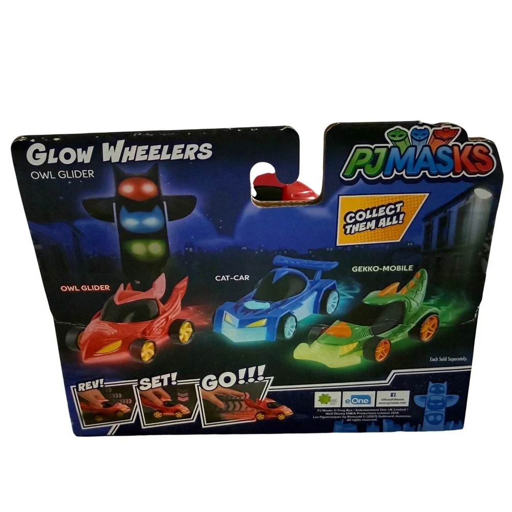 PJ Masks Glow Wheelers Owl Glider Kids One Size Red Light Sound Rev & Go Vehicle